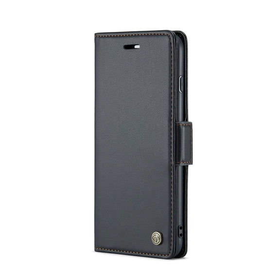 For iPhone 6 Plus/7 Plus/8 Plus CaseMe 023 Butterfly Buckle Litchi Texture RFID Anti-theft Leather Phone Case(Black)