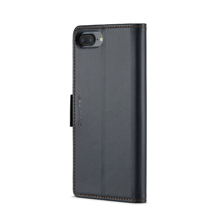 For iPhone 6 Plus/7 Plus/8 Plus CaseMe 023 Butterfly Buckle Litchi Texture RFID Anti-theft Leather Phone Case(Black)
