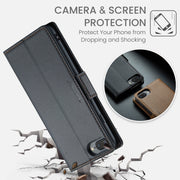 For iPhone 6 Plus/7 Plus/8 Plus CaseMe 023 Butterfly Buckle Litchi Texture RFID Anti-theft Leather Phone Case(Black)