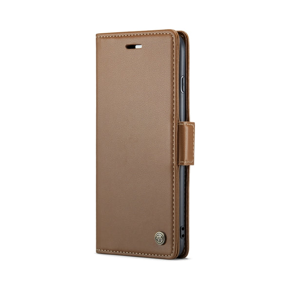 For iPhone 6 Plus/7 Plus/8 Plus CaseMe 023 Butterfly Buckle Litchi Texture RFID Anti-theft Leather Phone Case(Brown)