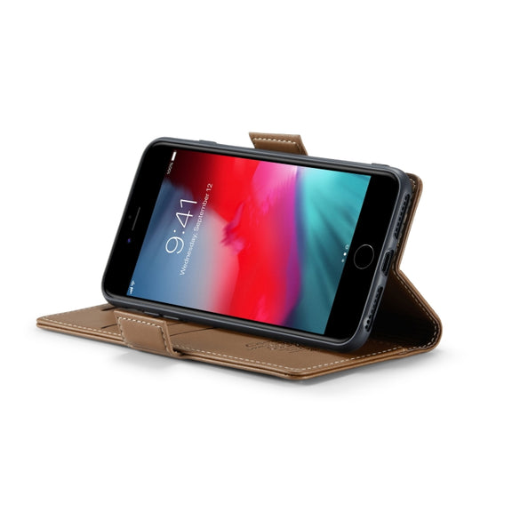For iPhone 6 Plus/7 Plus/8 Plus CaseMe 023 Butterfly Buckle Litchi Texture RFID Anti-theft Leather Phone Case(Brown)