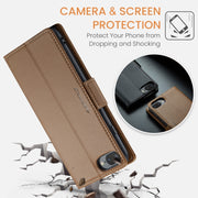 For iPhone 6 Plus/7 Plus/8 Plus CaseMe 023 Butterfly Buckle Litchi Texture RFID Anti-theft Leather Phone Case(Brown)