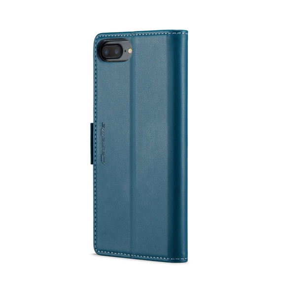 For iPhone 6 Plus/7 Plus/8 Plus CaseMe 023 Butterfly Buckle Litchi Texture RFID Anti-theft Leather Phone Case(Blue)