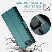 For iPhone 6 Plus/7 Plus/8 Plus CaseMe 023 Butterfly Buckle Litchi Texture RFID Anti-theft Leather Phone Case(Pearly Blue)