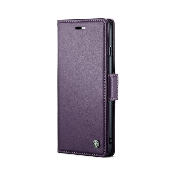 For iPhone 6 Plus/7 Plus/8 Plus CaseMe 023 Butterfly Buckle Litchi Texture RFID Anti-theft Leather Phone Case(Pearly Purple)