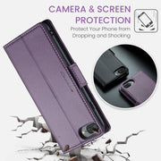 For iPhone 6 Plus/7 Plus/8 Plus CaseMe 023 Butterfly Buckle Litchi Texture RFID Anti-theft Leather Phone Case(Pearly Purple)