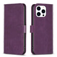 For iPhone 13 Pro Plaid Embossed Leather Phone Case(Purple) - free shipping - PMC TechLife - Order now!