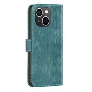 For iPhone 15 Plaid Embossed Leather Phone Case(Green)