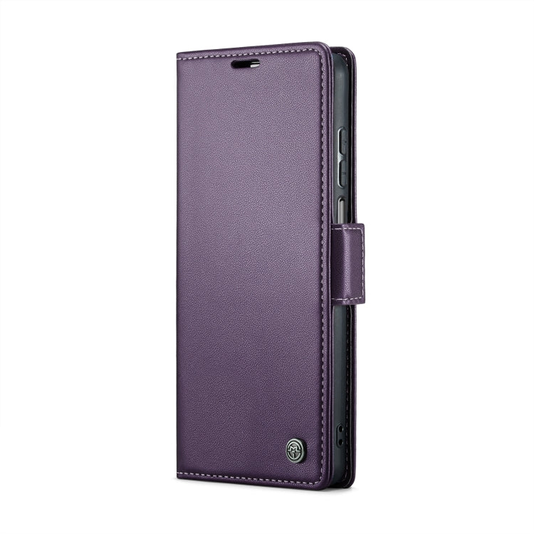 For Xiaomi Redmi Note 9S/Note 9 Pro/Note 9 Pro Max CaseMe 023 Butterfly Buckle Litchi Texture RFID Anti-theft Leather Phone Case(Pearly Purple)