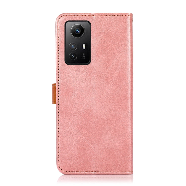 For Xiaomi Redmi Note 12S 4G KHAZNEH Dual-color Cowhide Texture Flip Leather Phone Case(Rose Gold)