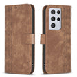 For Samsung Galaxy S21 Ultra 5G Plaid Embossed Leather Phone Case(Brown) - free shipping - PMC TechLife - Order now!