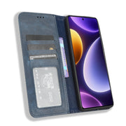 For Xiaomi Poco F5 5G / Redmi Note12 Turbo 5G Magnetic Buckle Retro Texture Leather Phone Case(Blue)