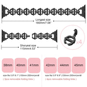 Ladder Buckle Metal Watch Band For Apple Watch 8 41mm(Black)
