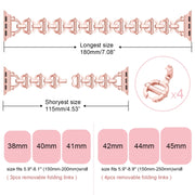Ladder Buckle Metal Watch Band For Apple Watch 8 45mm(Pink)