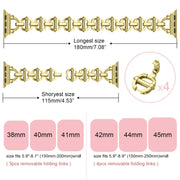 Ladder Buckle Metal Watch Band For Apple Watch 7 41mm(Gold)