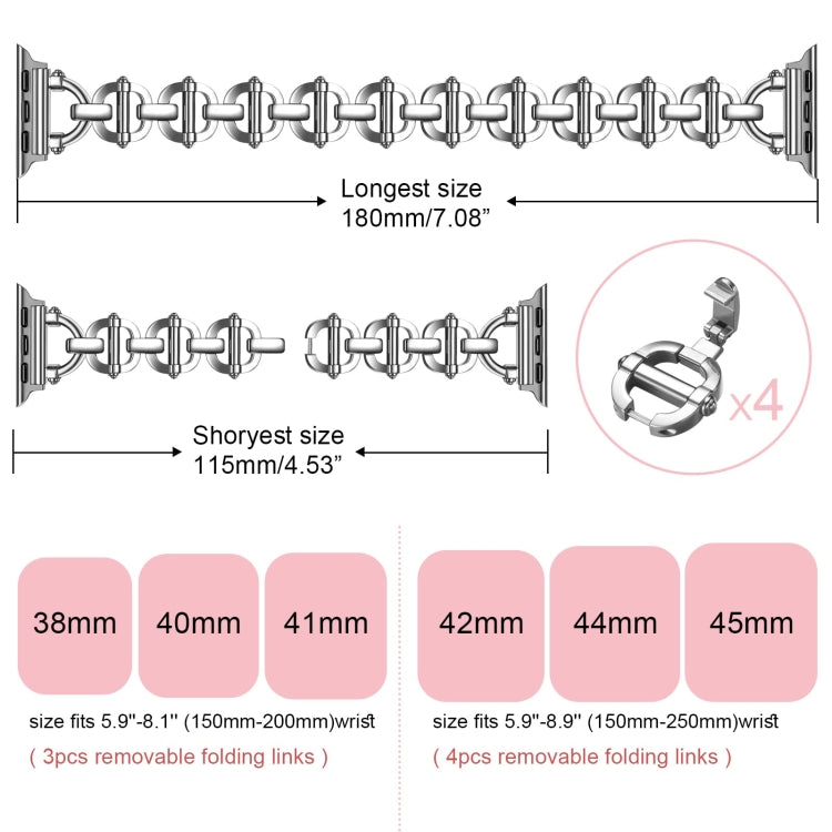 Ladder Buckle Metal Watch Band For Apple Watch 7 41mm(Silver)