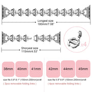 Ladder Buckle Metal Watch Band For Apple Watch 7 41mm(Silver)