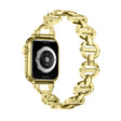Ladder Buckle Metal Watch Band For Apple Watch 7 45mm(Gold) - Watch Bands by PMC TechLife | Online Shopping South Africa | PMC TechLife