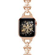 Ladder Buckle Metal Watch Band For Apple Watch SE 44mm(Rose Gold)