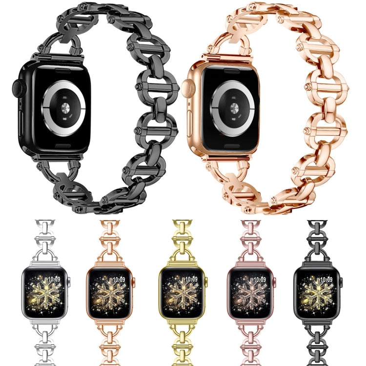 Ladder Buckle Metal Watch Band For Apple Watch SE 44mm(Silver)