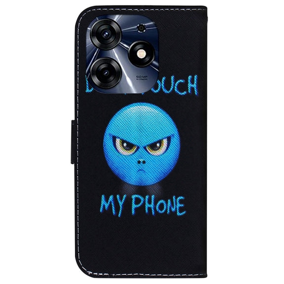 For Tecno Spark 10 Pro Coloured Drawing Flip Leather Phone Case(Anger)
