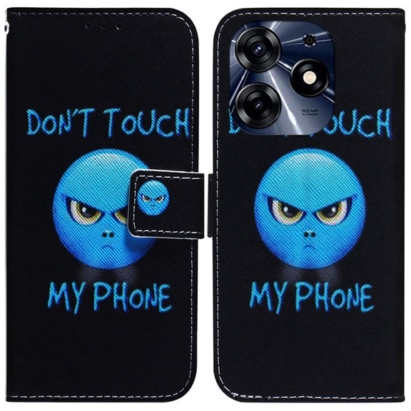 For Tecno Spark 10 Pro Coloured Drawing Flip Leather Phone Case(Anger)