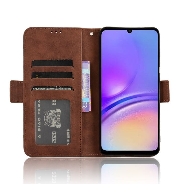 For Samsung Galaxy A05 4G Skin Feel Calf Texture Card Slots Leather Phone Case(Brown)