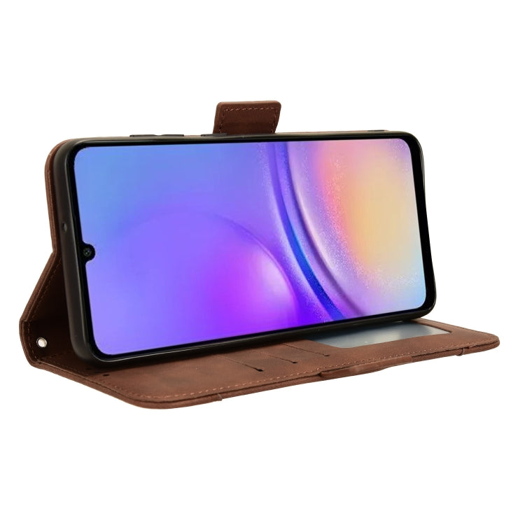 For Samsung Galaxy A05 4G Skin Feel Calf Texture Card Slots Leather Phone Case(Brown)
