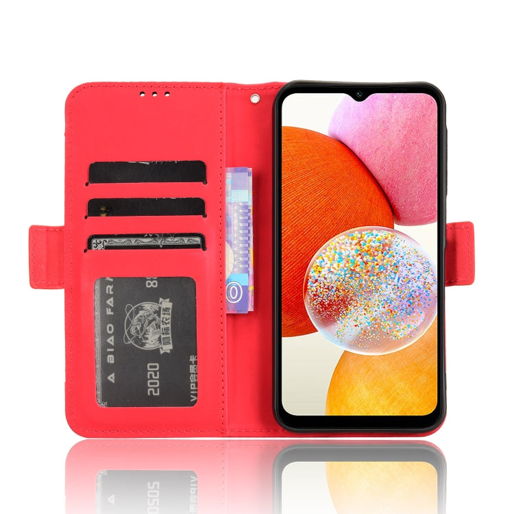 For Samsung Galaxy A15 Skin Feel Calf Texture Card Slots Leather Phone Case(Red)