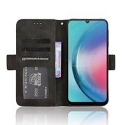 For Samsung Galaxy A25 5G Global Skin Feel Calf Texture Card Slots Leather Phone Case(Black)
