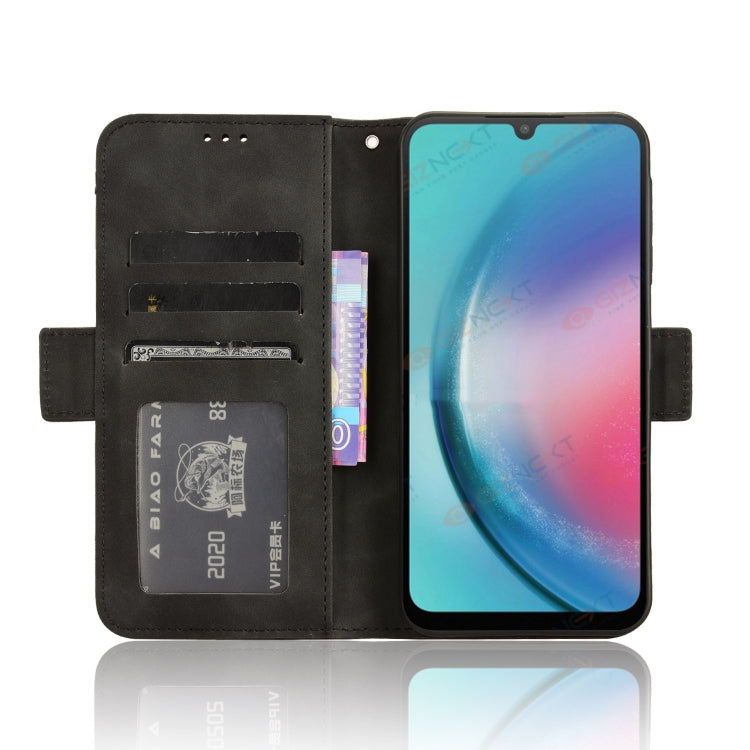 For Samsung Galaxy A25 5G Global Skin Feel Calf Texture Card Slots Leather Phone Case(Black)