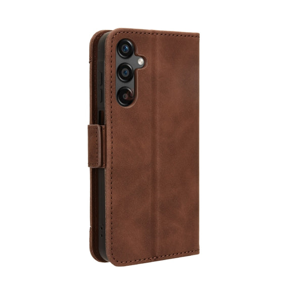 For Samsung Galaxy A25 5G Global Skin Feel Calf Texture Card Slots Leather Phone Case(Brown)