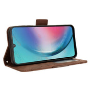 For Samsung Galaxy A25 5G Global Skin Feel Calf Texture Card Slots Leather Phone Case(Brown)
