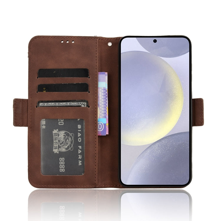 For Samsung Galaxy S24+ 5G Skin Feel Calf Texture Card Slots Leather Phone Case(Brown)