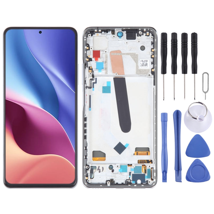 OLED LCD Screen For Xiaomi Redmi K40 Pro+ Digitizer Full Assembly with Frame(Silver)