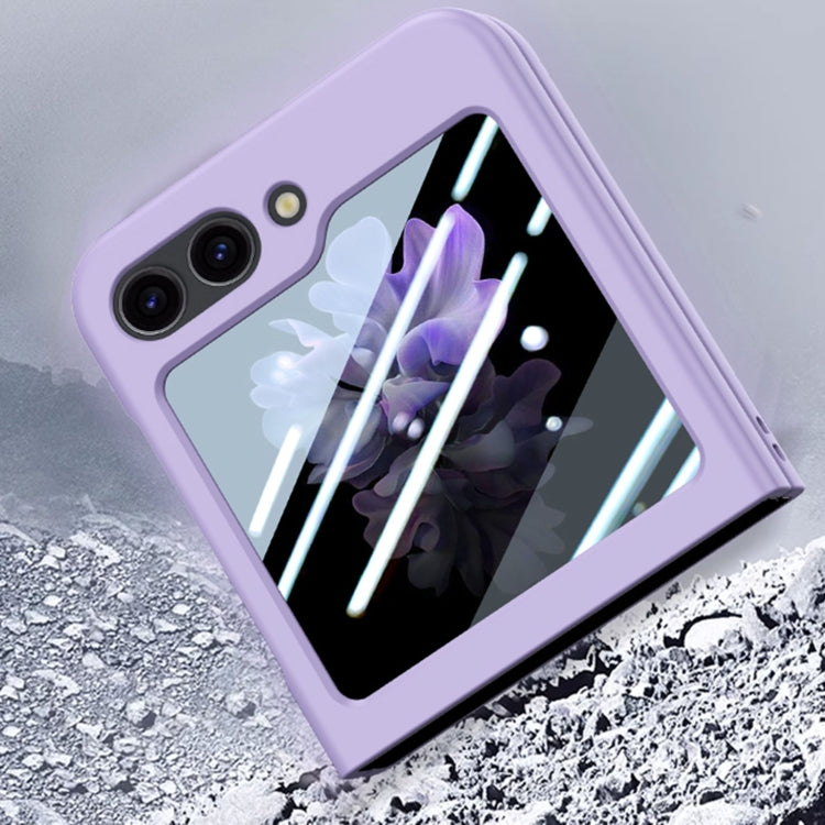 For Samsung Galaxy Z Flip5 Fuel Injection Integrated PC Skin Feel Phone Case(Blue)