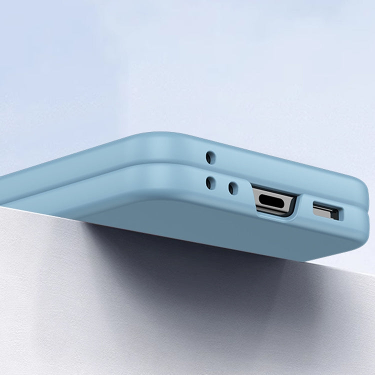 For Samsung Galaxy Z Flip5 Fuel Injection Integrated PC Skin Feel Phone Case(Blue)