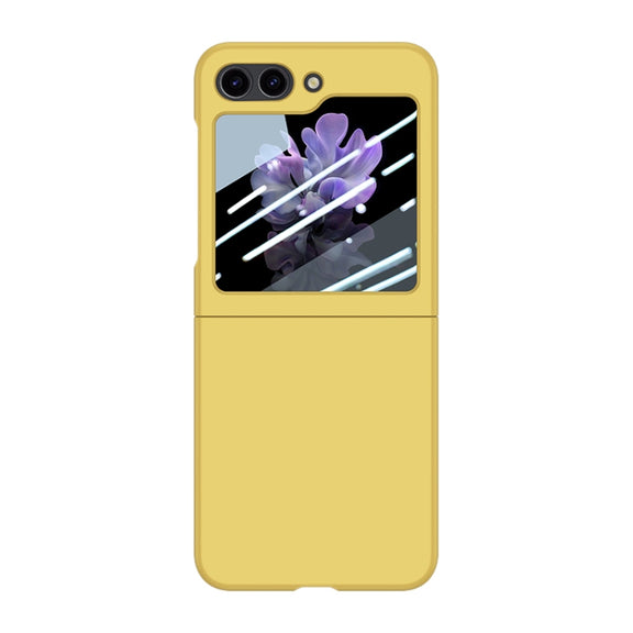 For Samsung Galaxy Z Flip5 Fuel Injection Integrated PC Skin Feel Phone Case(Lemon Yellow)