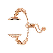 Ribbon Wave Metal Watch Band For Apple Watch 7 41mm(Rose Gold)