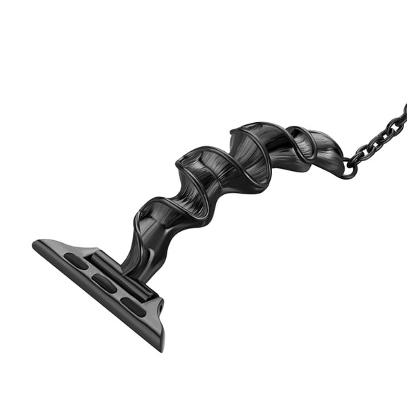Ribbon Wave Metal Watch Band For Apple Watch 38mm(Black)