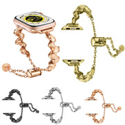 Ribbon Wave Metal Watch Band For Apple Watch 3 42mm(Gold)