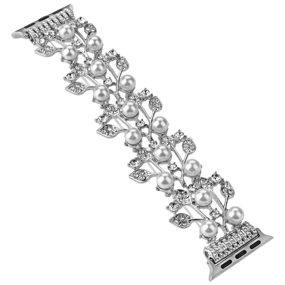 Four-leaf Bead Metal Watch Band For Apple Watch 6 40mm(Silver)