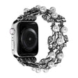 Four-leaf Bead Metal Watch Band For Apple Watch 3 42mm(Black) - Watch Bands by PMC TechLife | Online Shopping South Africa | PMC TechLife