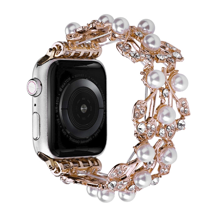 Four-leaf Bead Metal Watch Band For Apple Watch 2 38mm(Rose Gold)