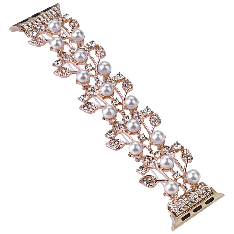 Four-leaf Bead Metal Watch Band For Apple Watch 2 38mm(Rose Gold)