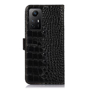 For Xiaomi Redmi Note 12S 4G Crocodile Top Layer Cowhide Leather Phone Case(Black)