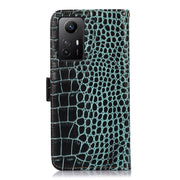 For Xiaomi Redmi Note 12S 4G Crocodile Top Layer Cowhide Leather Phone Case(Green)