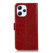 For Xiaomi Redmi 12 Crocodile Top Layer Cowhide Leather Phone Case(Red)