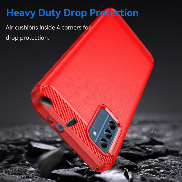 For Nokia C300 Brushed Texture Carbon Fiber TPU Phone Case(Red)