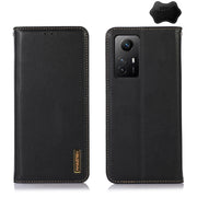 For Xiaomi Redmi Note 12S 4G KHAZNEH Nappa Top Layer Cowhide Leather Phone Case(Black)